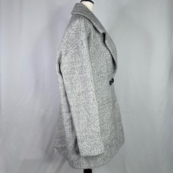 Avec Les Filles boxy tweed coat double breasted grey patch pockets M - Picture 4 of 10